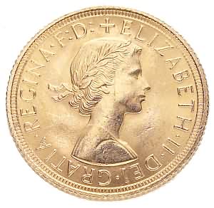 Queen Elizabeth II Pre-decimal Sovereign, 1957-1968